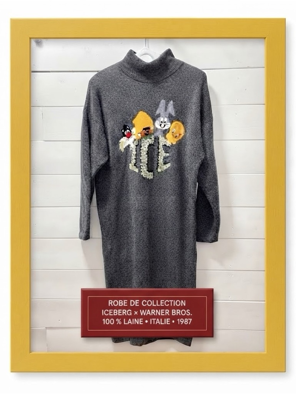❣️ICEBERG Vintage Looney Tunes 100% Wool Sweater Dress – Made in Italy